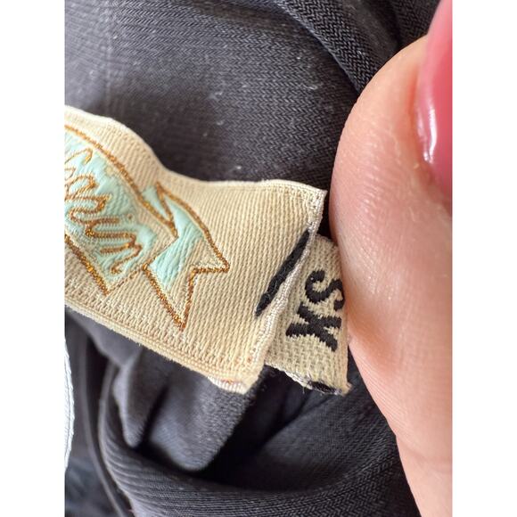 Vintage Michal Negrin Black Flowy Strapless Romper Playsuit Lagenlook Harem XS - Picture 11 of 14